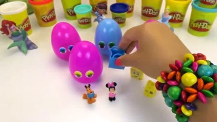 Play Doh Ice Cream Surprise Eggs Mickey Mouse Donald Duck Shopkins Spongebob Cars 2 Hello