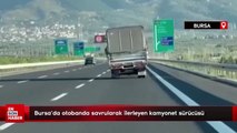 Bursa'da otobanda savrularak ilerleyen kamyonet sürücüsü