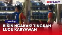 Bikin Ngakak! Tingkah Lucu Karyawan Indomaret Lemah Gemulai Saat Melempar Galon Berhasil Menggglitik Netizen