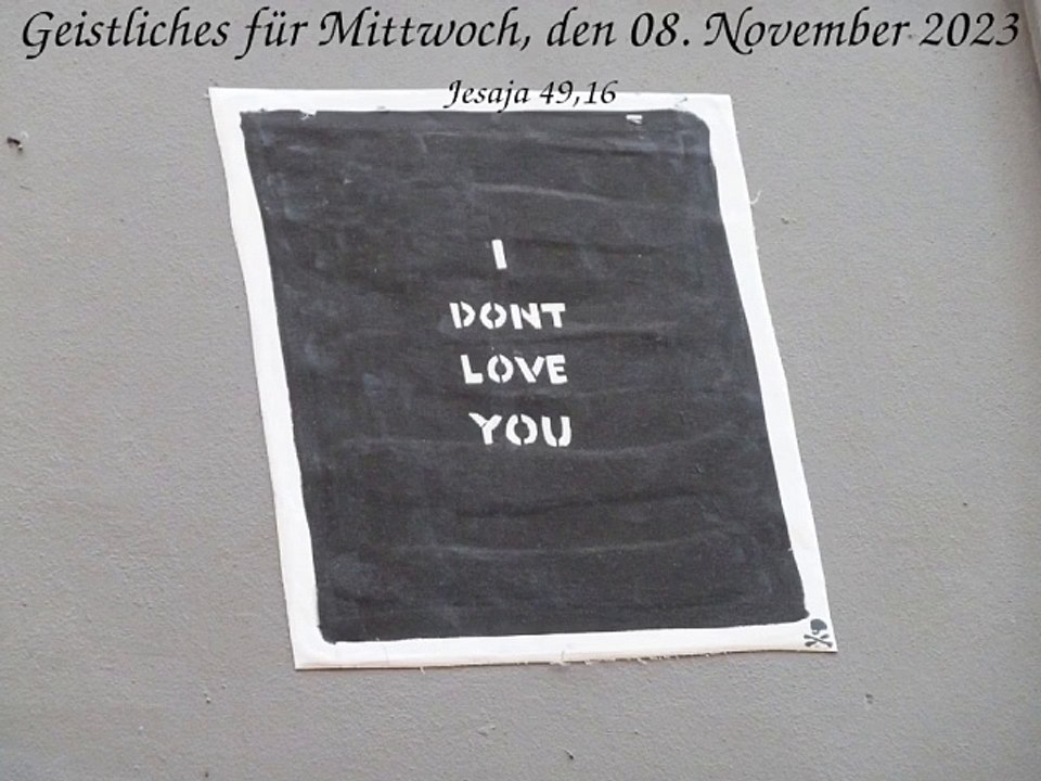 Geistliches für Mittwoch, den 08. November 2023