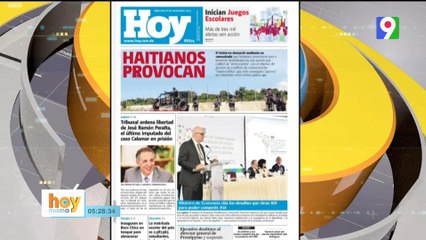 Titulares de prensa dominicana miércoles 08 de noviembre | Hoy Mismo