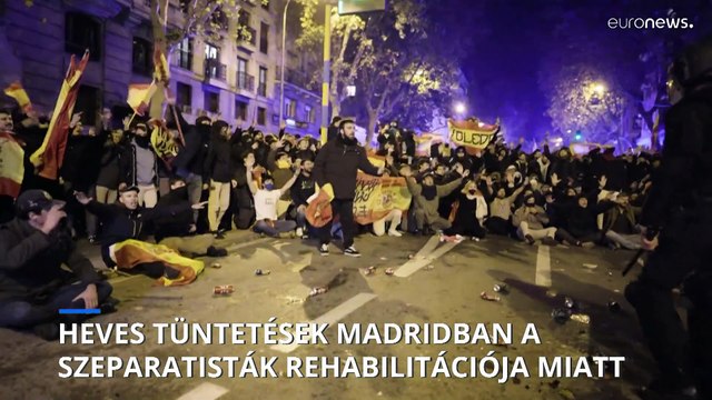 Összetűztek a katalán amnesztia ellen tüntetők és a rendőrök Madridban