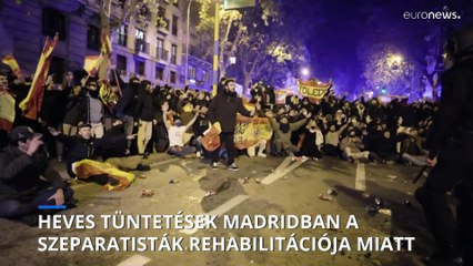 Összetűztek a katalán amnesztia ellen tüntetők és a rendőrök Madridban