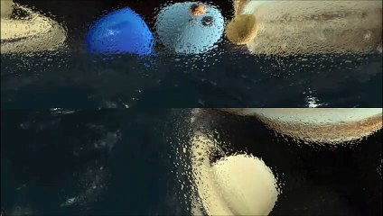 VR 360 The planets size comparison from the distance of our moon for virtual reality space video (Fastversión)
