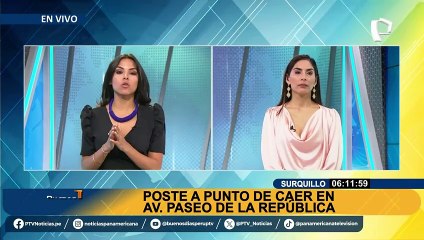 Surquillo: denuncian que poste está a punto de caer en av. Paseo de la República