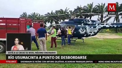 Protección Civil prevé riesgo sobre  desbordamiento del río Usumacinta