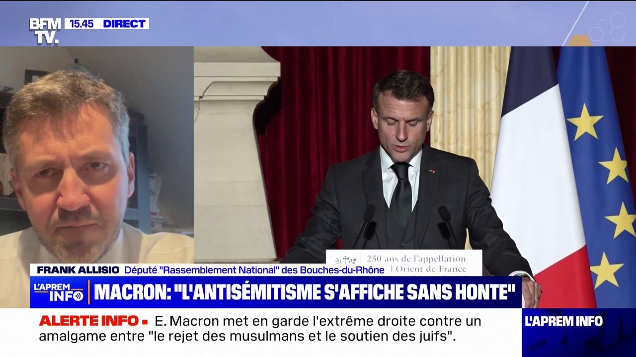 Propos d'Emmanuel Macron sur l'antisémitisme: Franck Allisio, député RN, dénonce "la petite polémique politicienne"