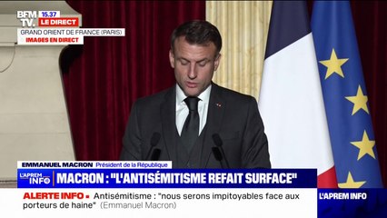Emmanuel Macron: "L'antisémitisme refait surface et s'affiche sans crainte et sans honte"