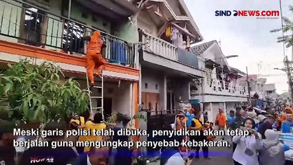 Olah TKP Kebakaran yang Tewaskan 1 Keluarga Selesai, Garis Polisi Dibuka Polres Koja