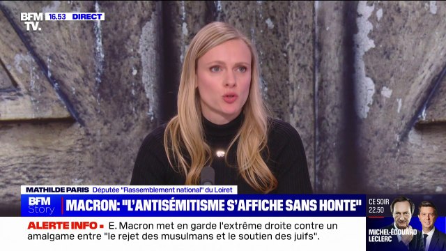 Marche contre l'antisémitisme: Il n'y a plus d'ambiguïté au Rassemblement National , assure Mathilde Paris (députée RN du Loiret)