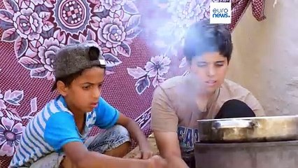 Starved by Israel's blockade, Gaza's displaced children go hungry
