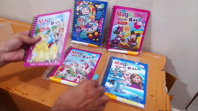 Unboxing and Review of Cartoon Theme Reusable Magic Water Painting Book Magic Doodle Pen