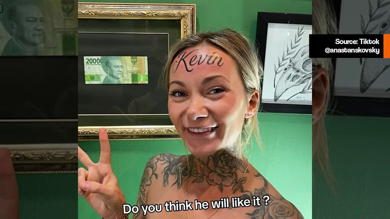 "Kyllä, se on totta"; nainen tatuoi poikaystävänsä nimen otsaansa ja jättää netinkäyttäjät uskomattoman hämmentyneiksi