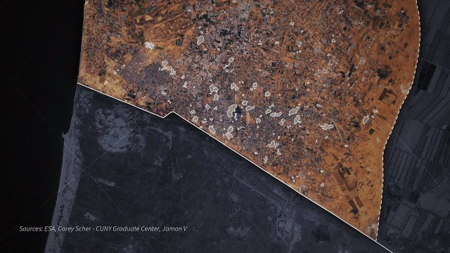 Map combo: destructions in the Gaza Strip