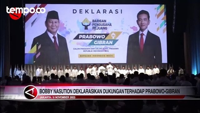 Bobby Nasution Deklarasikan Dukungan untuk Prabowo-Gibran