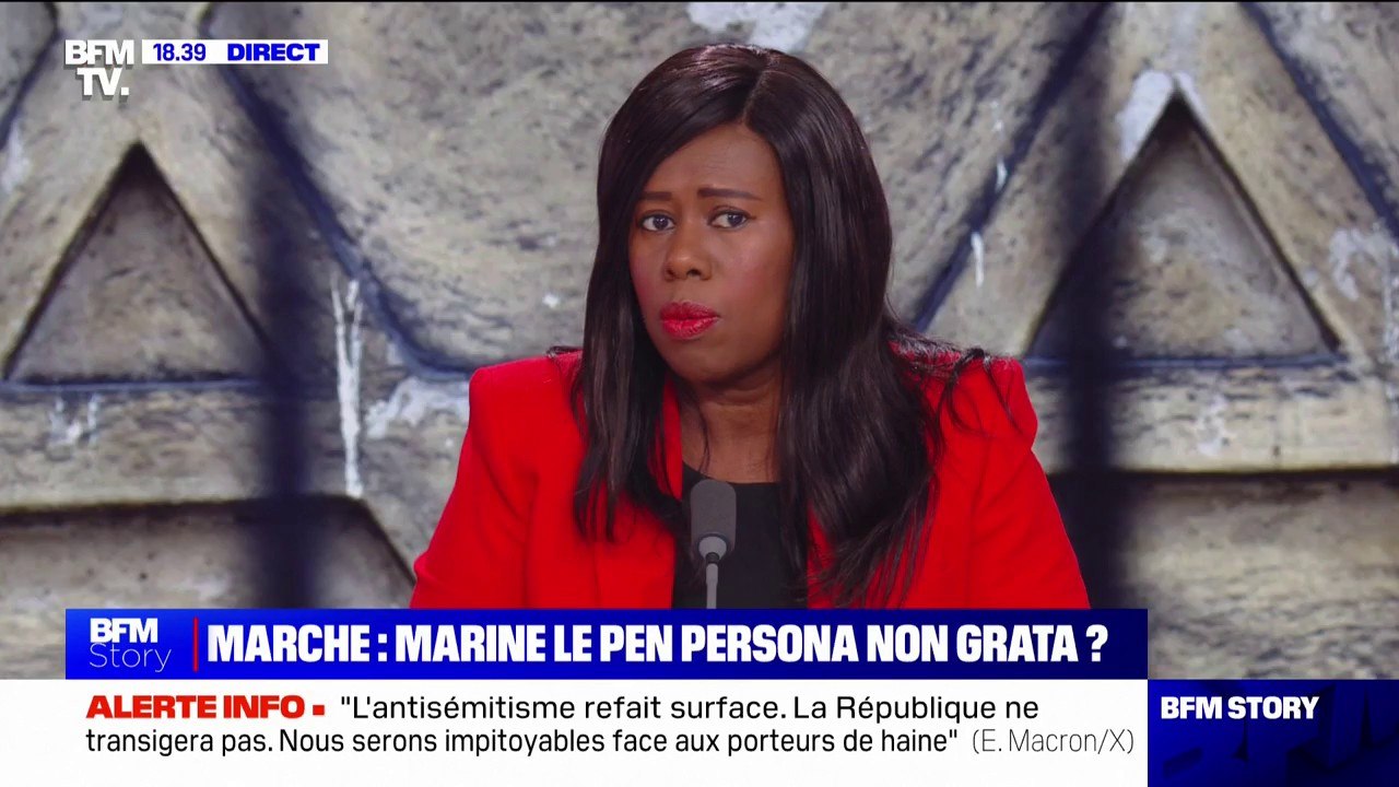 Marche contre l'antisémitisme: "Nous ne voulons pas qu'il y ait des représentants du Rassemblement National en première ligne", affirme Dieynaba Diop (porte-parole du PS)