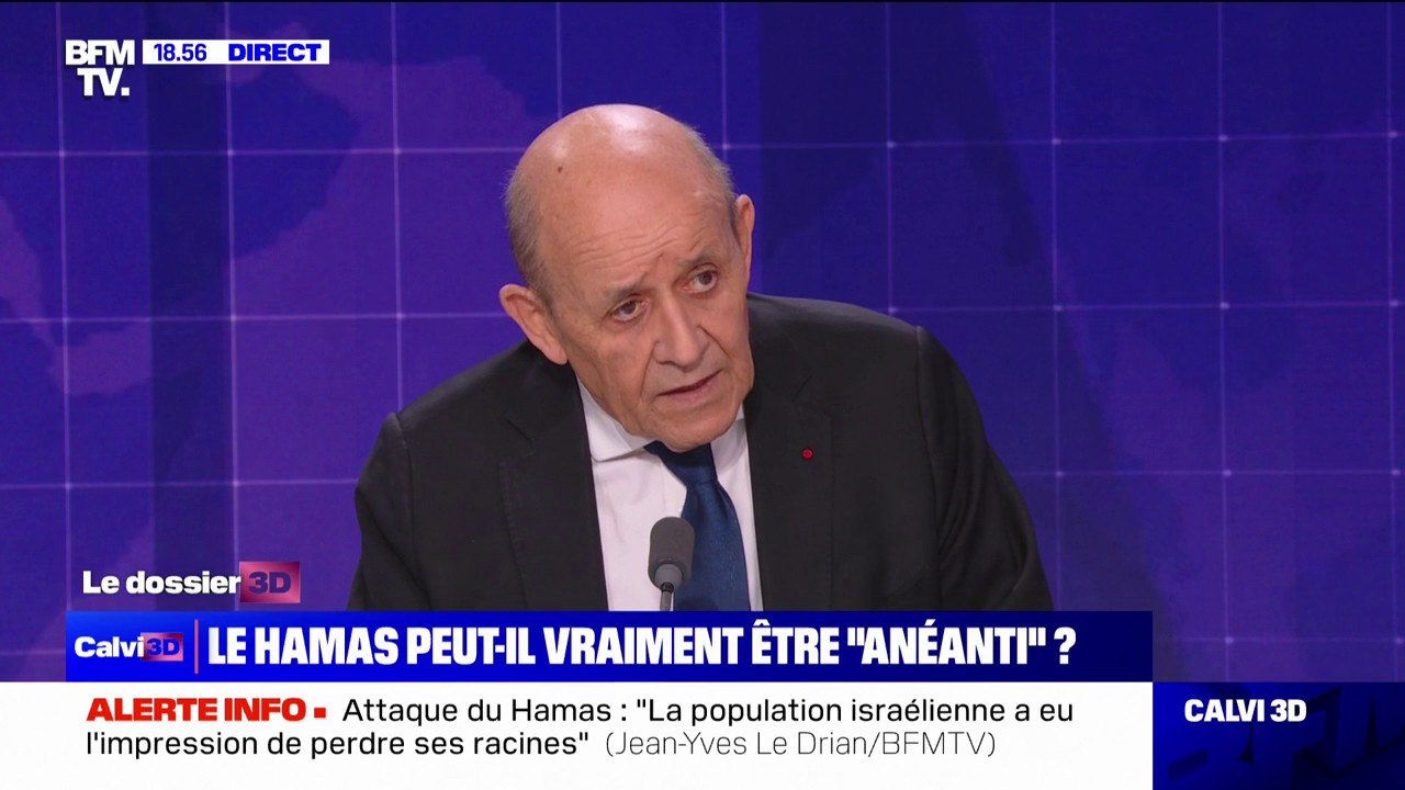 Israël/Hamas: "Il ne faudrait pas qu'il y ait une punition collective et que des Gazaouis soient les victimes indirectes du terrorisme du Hamas", estime Jean-Yves Le Drian
