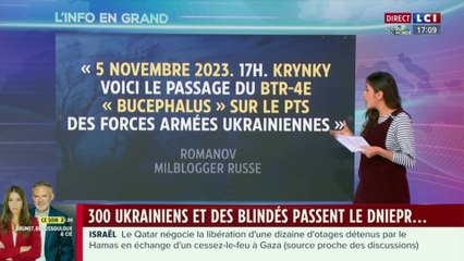 300 ukrainiens et des blindés passent le Dniepr - Nivin Potros sur LCI (08/11/2023)
