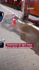 Vazamento de água deixa Brava Norte desabastecida
