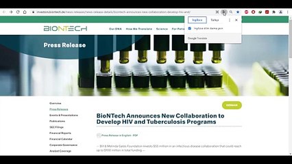 PFİZER'IN ORTAĞI BİONTECH'İN BİLL GATES VAKFI İLE ANLAŞMASI