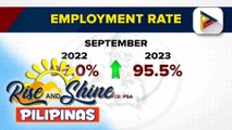 PSA: 95.5% employment rate, naitala ng bansa nitong Setyembre 2023