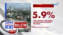 5.9% GDP growth ng bansa sa ika-3 quarter ng 2023 | GMA Integrated News Bulletin