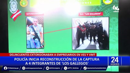 PNP realiza reconstrucción de la captura de 4 integrantes de "Los Gallegos"