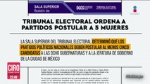 Tribunal Electoral ordena a partidos postular a 5 mujeres