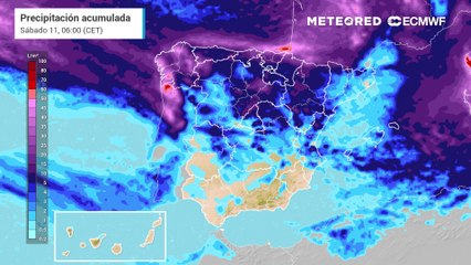 Mapas previstos de precipitación para los próximos días