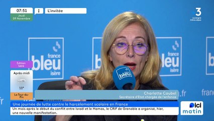 Charlotte Caubel, secrétaire d'Etat à l'enfance annonce un dispositif nouveau "alerte harcèlement" sur les réseaux sociaux