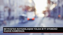 İETT Otobüsü Kaygan Yolda Kaza Yaptı