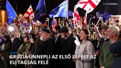 Az EU-tagság felé vezető első lépést ünnepelték a grúz fővárosban