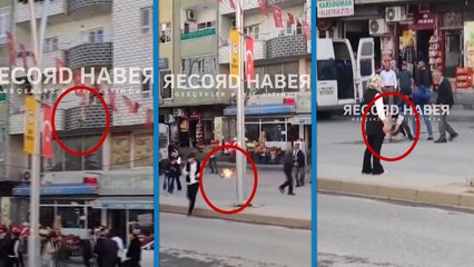 Alev alan mutfak tüpünü balkondan fırlattı, söndürmek sokaktakilere kaldı!