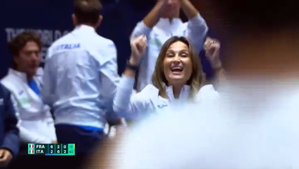 Italy 2-1 victory over France at the 2023 Billie Jean King Cup