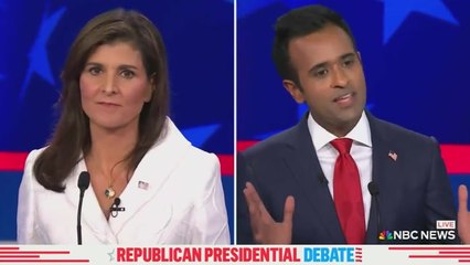 Moment Nikki Haley calls Republican presidential candidate Vivek Ramaswamy 'scum' during debate