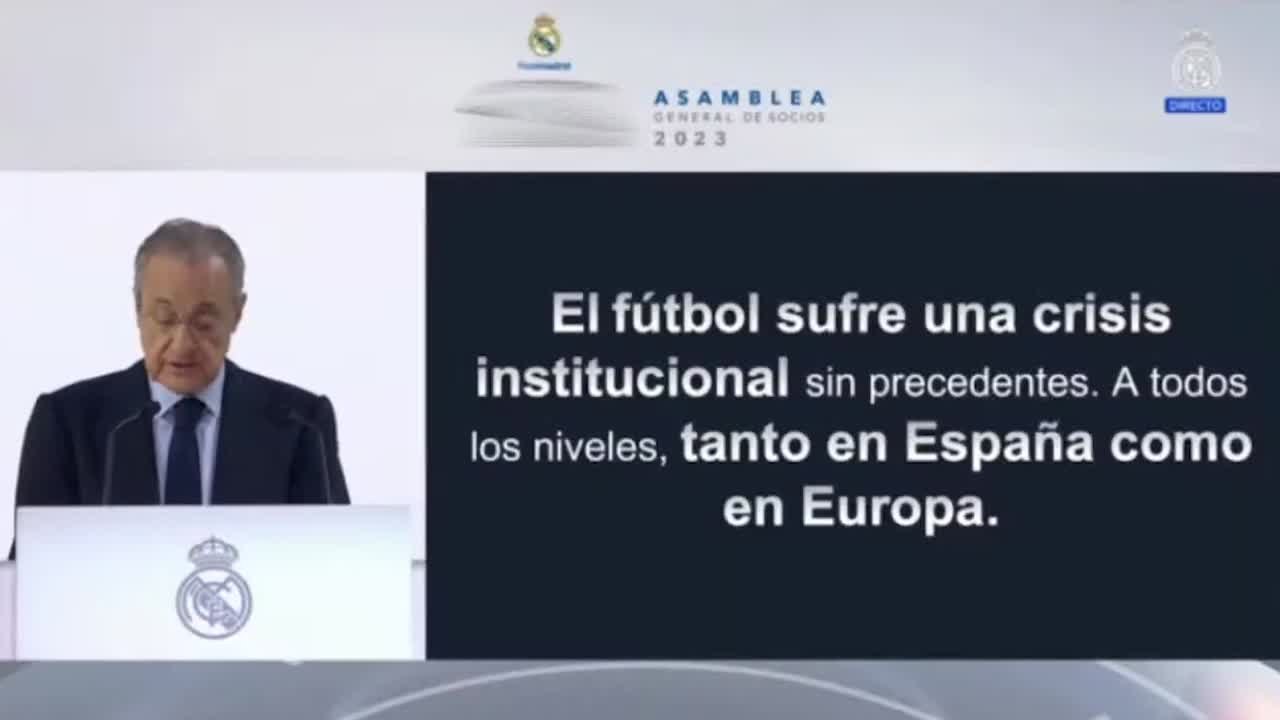 El discurso de Florentino a favor de la Superliga y contra la nueva Champions League