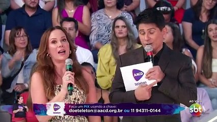 Regina Volpato celebra encontro com Cesar Filho no Teleton: "Juntos no SBT"