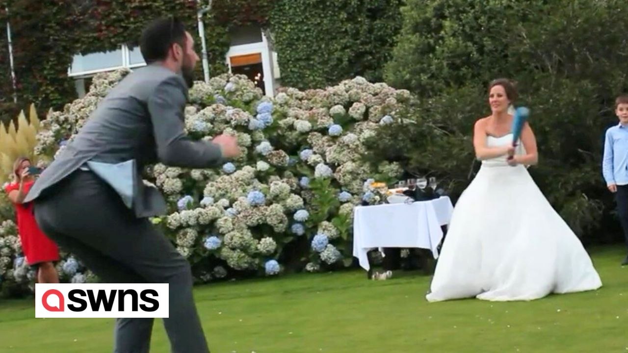 Bräutigam während eines Rounderspiels in die Leiste getroffen