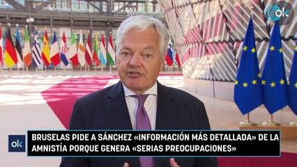 Bruselas pide a Sánchez «información más detallada» de la amnistía porque genera «serias preocupaciones»