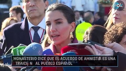 Monasterio (Vox) dice que el acuerdo de amnistía es una "traición" al pueblo español