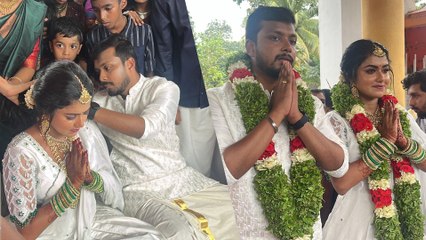 ഉള്ളം നിറഞ്ഞ് ഹരിതയ്ക്ക് താലികെട്ടി വിനായകൻ, ഉള്ളുരുകി പ്രാർത്ഥിച്ച് ഹരിത | Actress Haritha Wedding