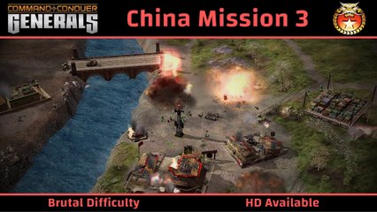 How to Beat C&C Generals China Mission 3: A Flood of Violence - Brutal - HD