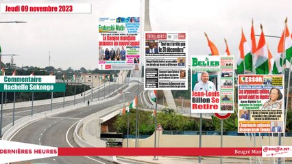 Titrologue du Jeudi 09 novembre 2023/ CAN 2023: Mambé au Cocan Pas de dépassement budgétaire