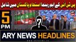 ARY News 5 PM Headlines 9th November 2023 | PTI Leader Join IPP