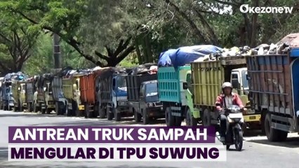 Download Video: Antrean Truk Sampah Mengular di TPU Suwung, Sopir Menginap 2 Hari