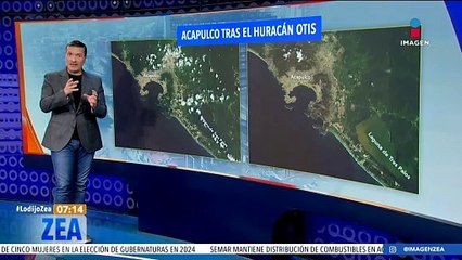 Revelan imágenes del antes y el después de Acapulco tras el paso de Otis