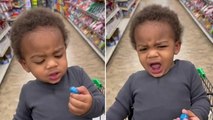 Toddler’s hilarious reaction to trying sour sweets for first time