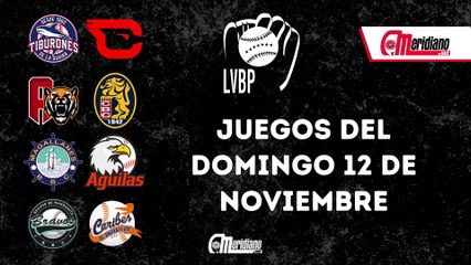 LVBP: Juegos del domingo, 12 de noviembre.