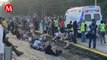 Caravana migrante realiza bloqueo carretero en Chiapas