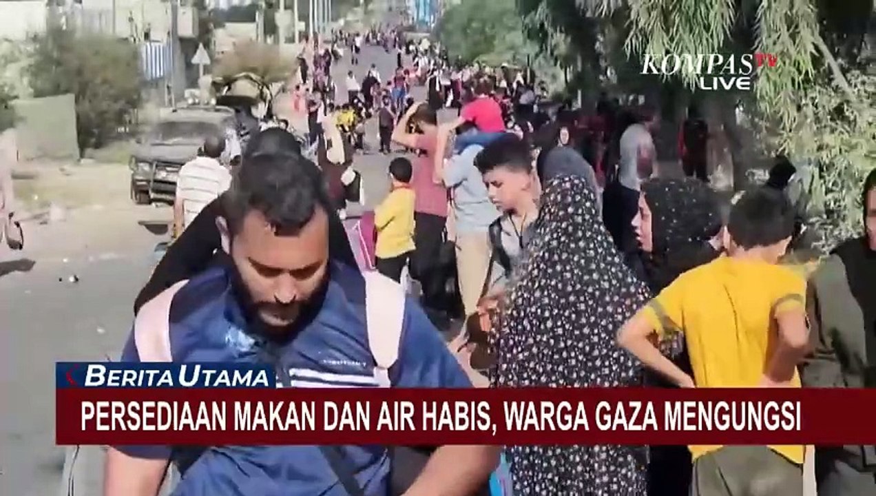 Persediaan Makanan dan Air Habis, Warga Gaza Mengungsi!